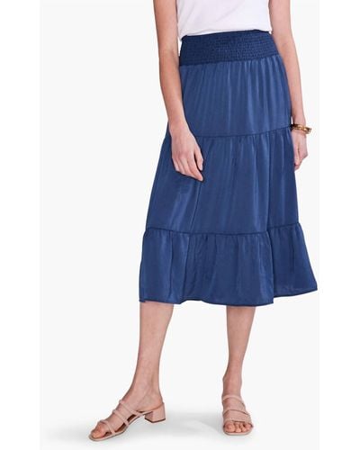 NIC+ZOE Soft Drape Tiered Skirt - Blue