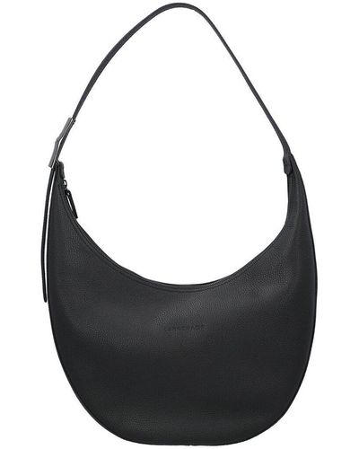 Longchamp Roseau Large Leather Shoulder Bag - Black