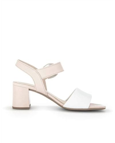 Gabor Block Heel Sandal - White