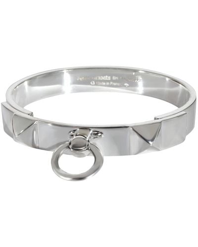 Hermès Collier De Chien Bracelet In Sterling Silver - White