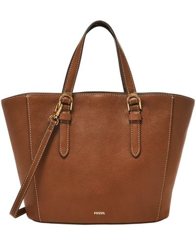 Fossil Tessa Litehide Leather Carryall - Brown