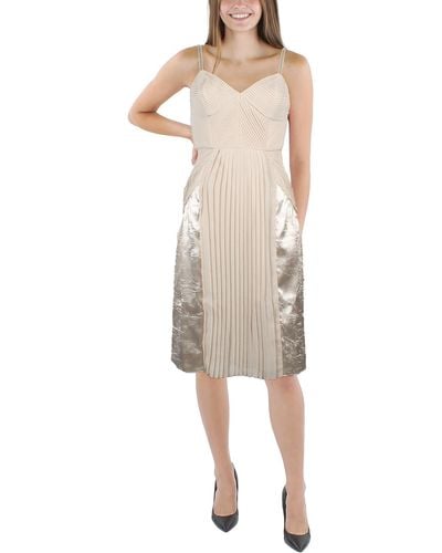 French Connection Elloisse Shutter Pleat Knee-length Cocktail And Party Dress - Natural