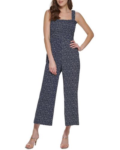 DKNY Cropped Sleeveless Jumpsuit - Blue