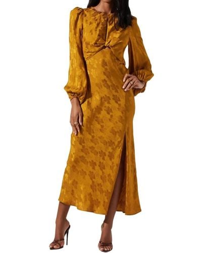 Astr Suzy Floral Cutout Dress - Yellow