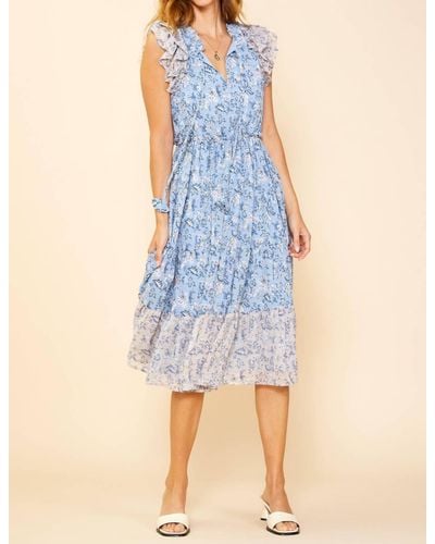 Skies Are Blue Floral Dress - Blue