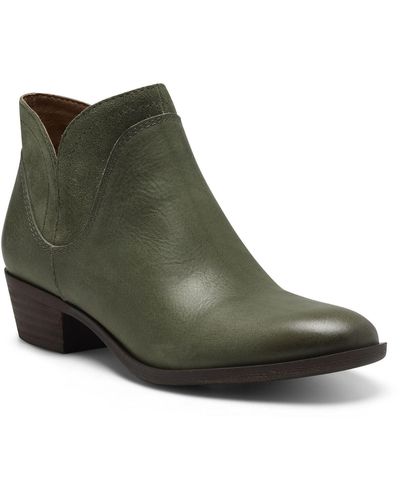 Lucky Brand Braffer Leather Chelsea Boot Ankle Boots - Green