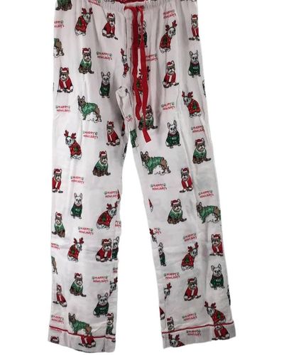Pj Salvage Holiday Frenchie Flannel Pants - Gray