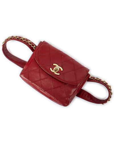 Chanel Cc Belt Bag Flap - Red