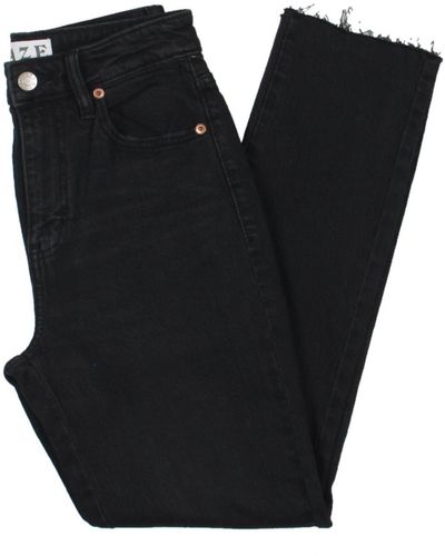 DAZE Daily Denim High Rise Straight Leg Jeans - Black