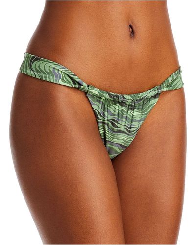 Cult Gaia Manon Printed Brazilian Bikini Swim Top - Green