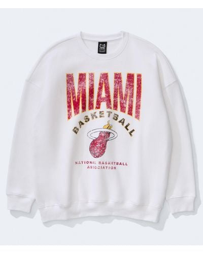 Aéropostale Miami Heat Basketball Crew Sweatshirt - White