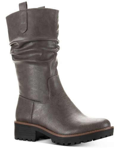 Sun & Stone Nelliee Lug Sole Zipper Mid-calf Boots - Black