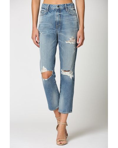 Hidden Jeans Tracey Distressed Straight Leg Jeans - Blue