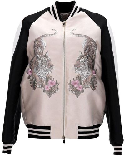 Stella McCartney Lorinda Tiger-embroidered Bomber Jacket - Pink