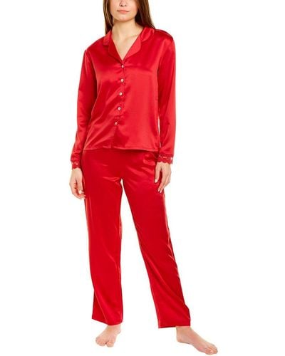 Flora Nikrooz 2pc Notch Pajama Set - Red