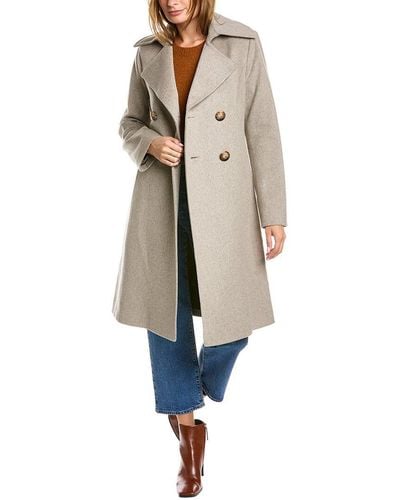 Fleurette Double-breasted Wool Coat - Natural