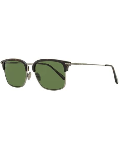 Omega Browline Sunglasses Om0035 Gunmetal/havana 55mm - Green