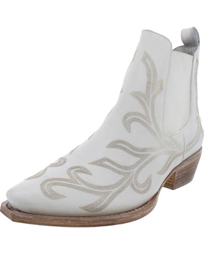 Free People Wayward Western Leather Pointed Toe Cowboy, Western Boots - Gray