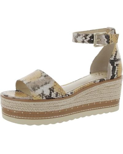 Vince Camuto Meestana Leather Open Toe Espadrilles - Natural