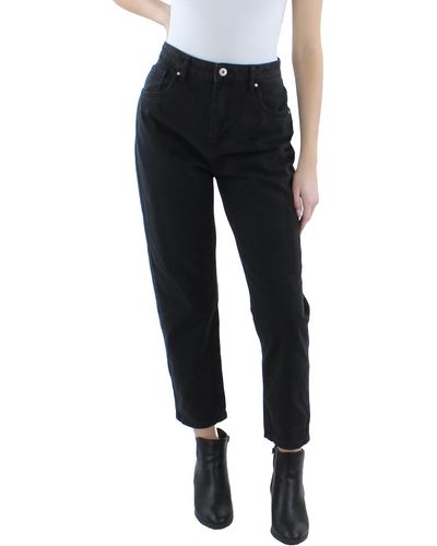 Cotton On High Waist Tapered Mom Jeans - Black