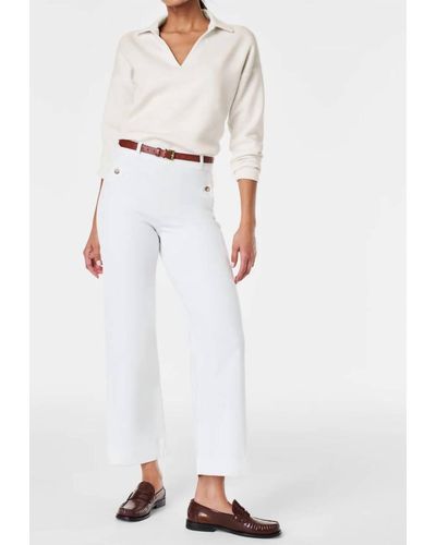 Spanx Strech Twill Cropped Pant - White