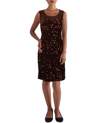 Xscape Velvet Sequined Cocktail And Party Dress - Black