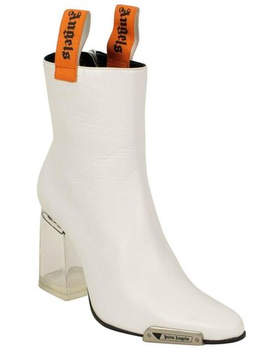 Palm Angels Block Heels Ankle Boots - White