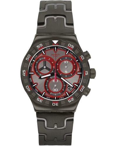 Swatch Essential Gray Dial Watch - Black