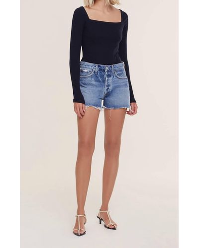 Agolde Parker Vintage Cut off Short In Grudge in Blue Lyst