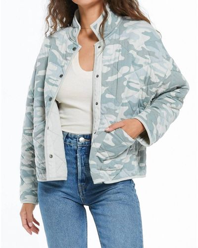 Z Supply Mya Camo Quilted Jacket - Blue
