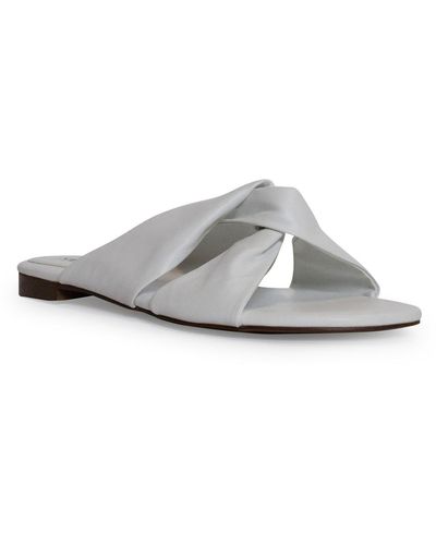 Smash Nina Faux Leather Flat Slide Sandals - Gray
