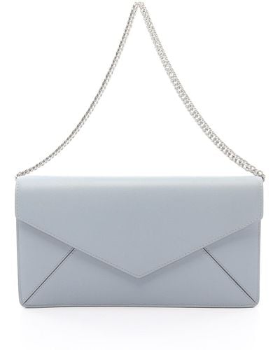 Delvaux Brin De Foilie Polo Bicolore Chain Shoulder Bag Leather Light - Gray