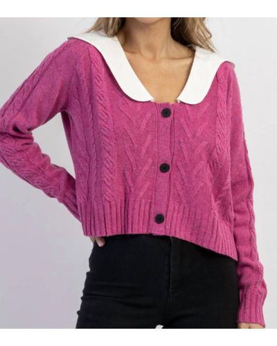 ..,merci Harper Scalloped Collar Sweater - Pink