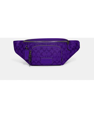 COACH Track Belt Bag In Signature Canvas - Purple