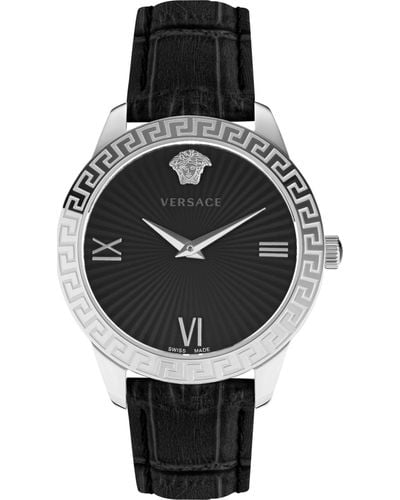 Versace Greca Signature 38mm Quartz Watch - Black