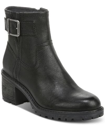 Zodiac Gannet Leather Lug Sole Ankle Boots - Black
