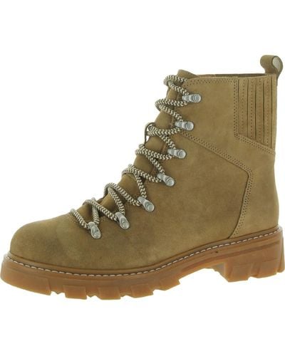 Splendid Gabbie Suede Lace Up Hiking Boots - Green