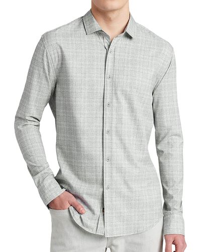 Kenneth Cole Collar Printed Button-down Shirt - Gray
