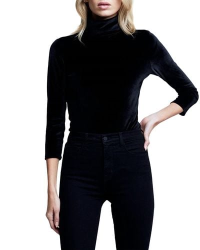 L'Agence Aida Turtleneck Bodysuit - Black