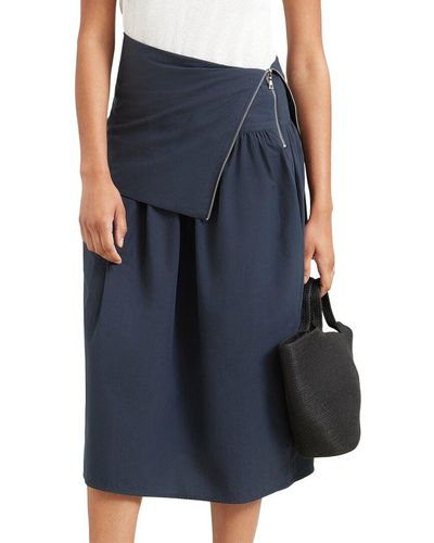 MODERN CITIZEN Jelani Foldover Zip-waist Skirt - Blue