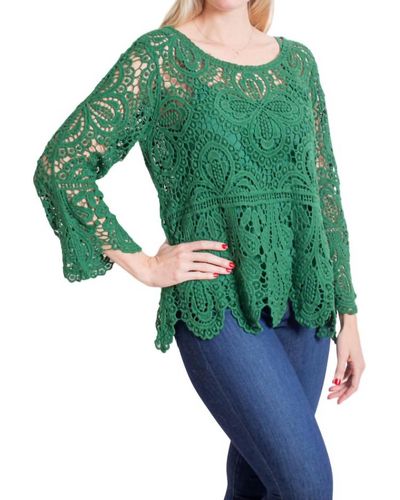 A.Z.I. Emma Crochet Top - Green