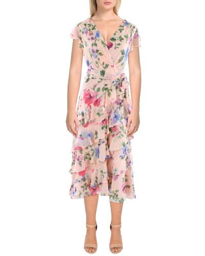 Lauren by Ralph Lauren Tiered Long Cocktail And Party Dress