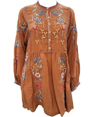 Johnny Was Dixie Tunic Top - Brown