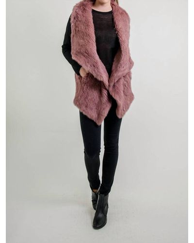 Love Token Chloe Genuine Rabbit Fur Vest - Pink