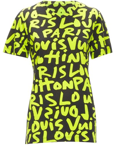 Louis Vuitton Stephen Sprouse Iconic Graffiti Black Neon Yellow Tshirt - Green