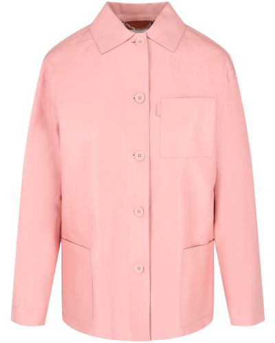 Ferragamo Leather Button-down Shirt - Pink