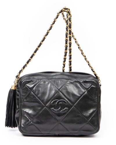 vintage black chanel handbag