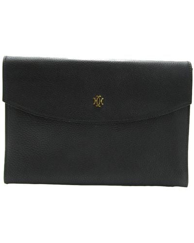 Hermès Leather Clutch Bag (pre-owned) - Black