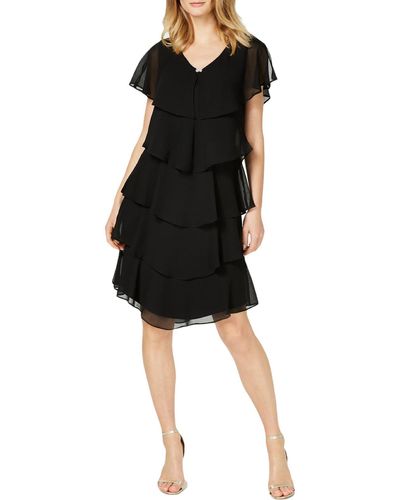 SLNY Embellished Midi Cocktail And Party Dress - Black