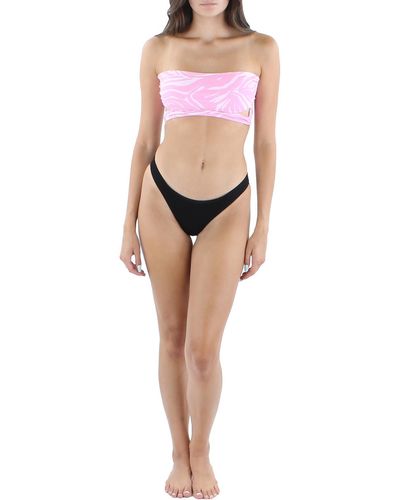 CYN & LUCA Cut-out Swirl Bikini Swim Top - Pink